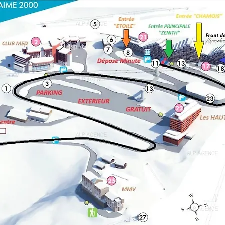 Apartment Residence Aime 2000 - 2 Pieces + Cabine 6 Pers - N55A2 - Plagne Aime 2000 Mae-8414 *