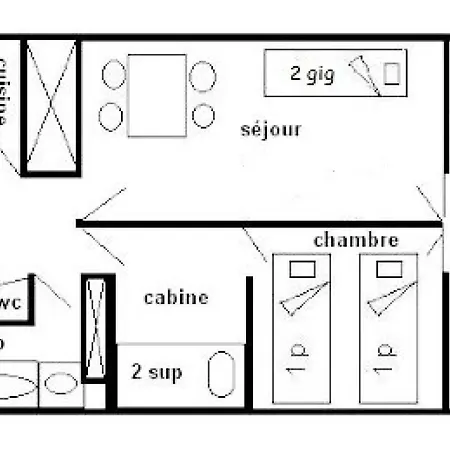 Apartment Residence Aime 2000 - 2 Pieces + Cabine 6 Pers - N55A2 - Plagne Aime 2000 Mae-8414 La Plagne